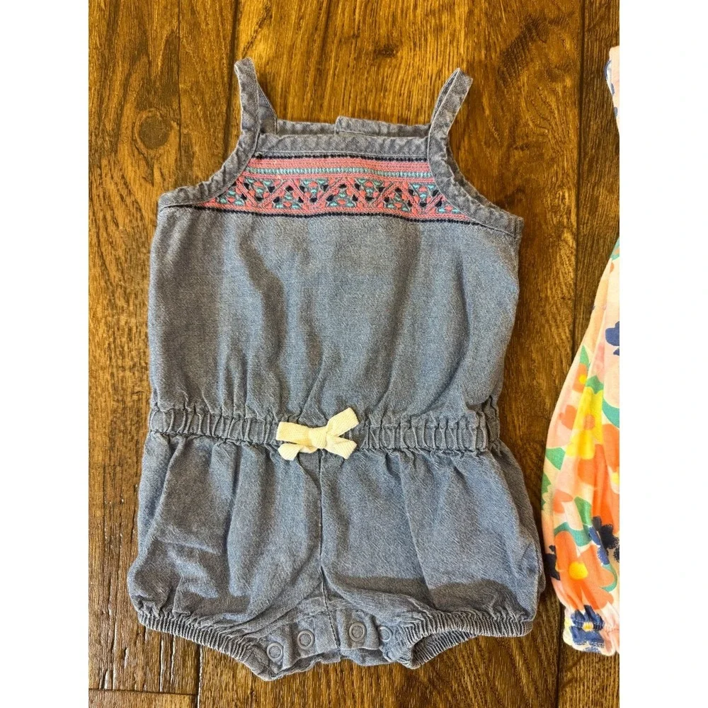 Carters Baby Girl Clothes Lot 3 Months Rompers‎ One Piece Outfits Summer Flowers
